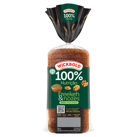 Pão 100% Nutrição Wickbold Freekeh e Nozes 350g