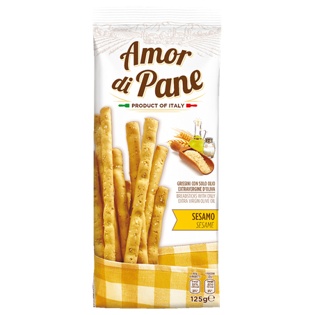Grissini Amor Di Pane Sabor Gergelim Italiano 125g