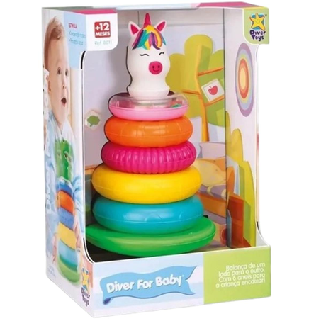 Pirâmide de Argola Divertoys Unicórnio - Ref. 8175