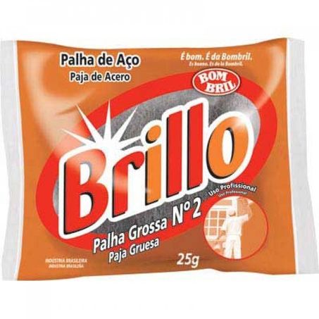 PALHA DE AÇO BRILLO N.2 GROSSA 25G