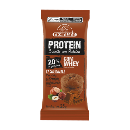 Biscoito Com Proteína Sabor Cacau e Avelã 25g - Mosmann