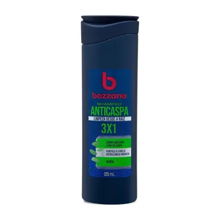 Shampoo Anticaspa Bozzano Mentol 3x1 Frasco 325ml