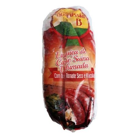 LINGUIÇA BORRUSSIA COM QUEIJO, TOMATE SECO E RÚCULA