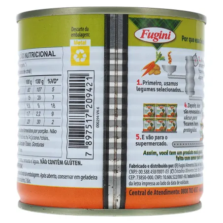 Seleta de Legumes em Conserva Fugini Cozida no Vapor Crocante Lata 170gr 360-2