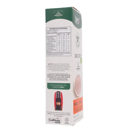 Café com Leite em Cápsula 3corações Latte Vegano Caixa com 10un - 110gr 360-29