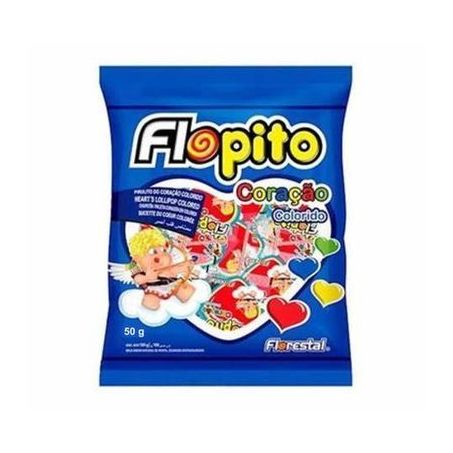 Pirulito florestal flopito coracao 50g