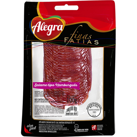 Salame Alegra 100g - Hamburguês - Fatiado