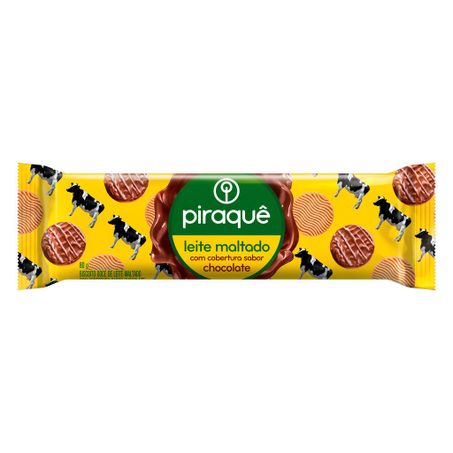 Biscoito Leite Maltado Cobertura Chocolate Piraquê
