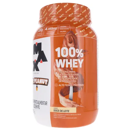 SUPLEMENTO WHEY PROTEIN MAX TITANIUM DR.PEANUT DOCE DE LEITE POTE 900G 360-2
