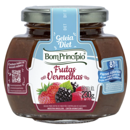 GELÉIA DIET BOM PRINCIPIO FRUTAS VERMELHAS 230G