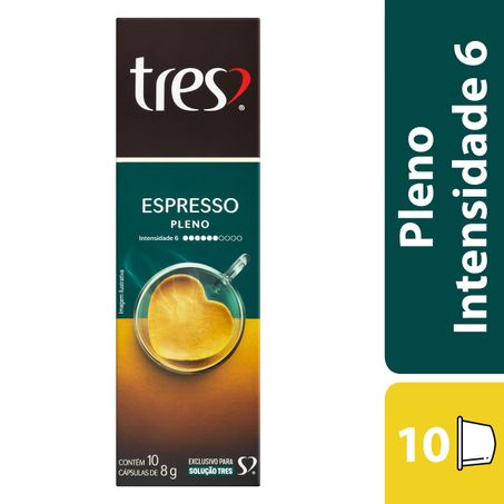 CAFÉ EM CÁPSULA TORRADO E MOÍDO ESPRESSO PLENO TRES