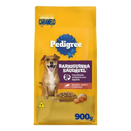Racao Pedigree 900g Racas Pequenas Salmao Arroz e Linhaca