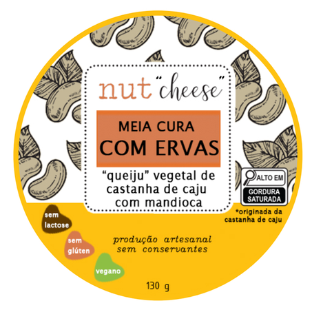 QUEIJO VEG MEIA CURA ERVAS FINAS 130G - NUTCHEESE