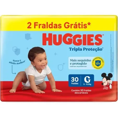 Fralda huggies rap.absor.meguinha g c/30