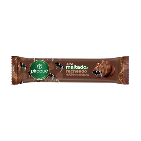 BISCOITO RECHEADO LTE MALTADO C/CHOC/AVELA PIRAQUE 85G