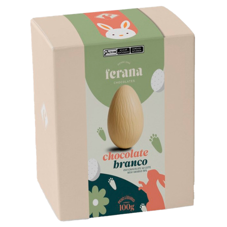 Ovo de Páscoa Ferana Chocolate Branco Caixa 100g