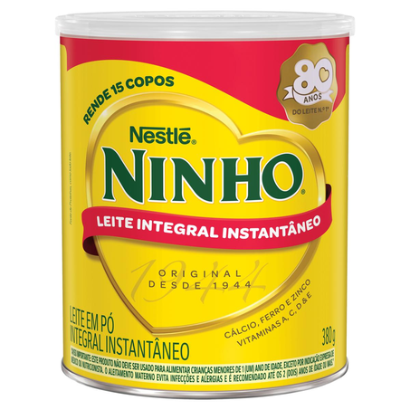 Leite em Pó Ninho 380g - Integral - Instantâneo - Lata