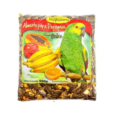 Alimento nutripassaros papagaios com frutas 500g