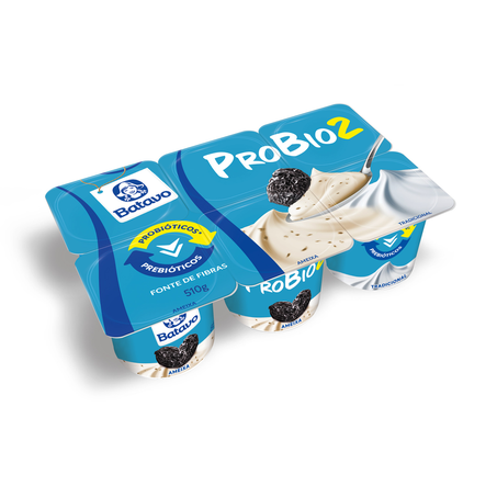 Iogurte Sabor Ameixa e Tradicional Probio2 Bandeja Batavo 510G