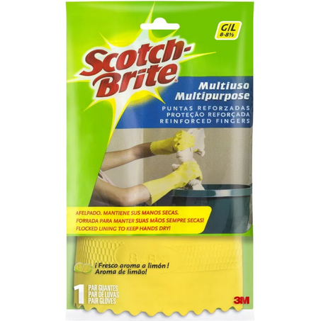 Luva borracha gd scotch brite forrada