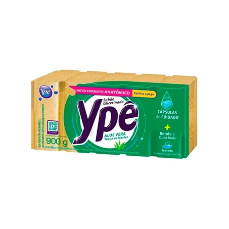 Sabao barra ype glicerinado neutro aloe vera c/ 5un 900g*