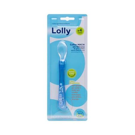 COLHER INFANTIL LOLLY PONTA SILICONE OCEANO AZUL 1 PEÇA