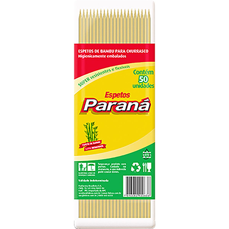 Espetinho para Churrasco Paraná Com 50 Espetinhos