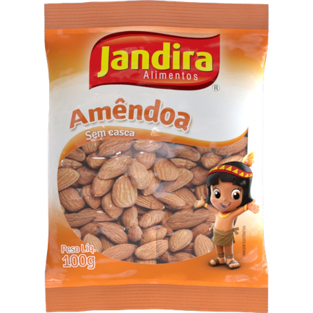 Amêndoa Jandira Natural Sem Casca Pacote 100g 
 