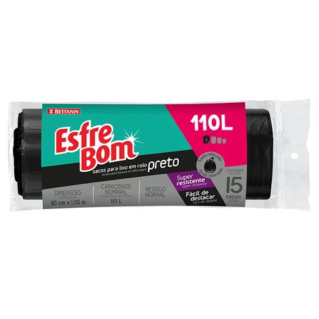 SACO DE LIXO ESFREBOM 110L C/15UN (069948)