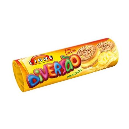 Biscoito Doce Recheado Diversão Abacaxi Liane Sem Lactose Pacote 115G
