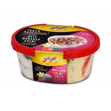 SORVETE TORTA MORANGO/CREME/NATA ITALIANA SORVETES 1L