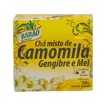 CHÁ CAMOMILA GENGIBRE E MEL 10G BARÃO