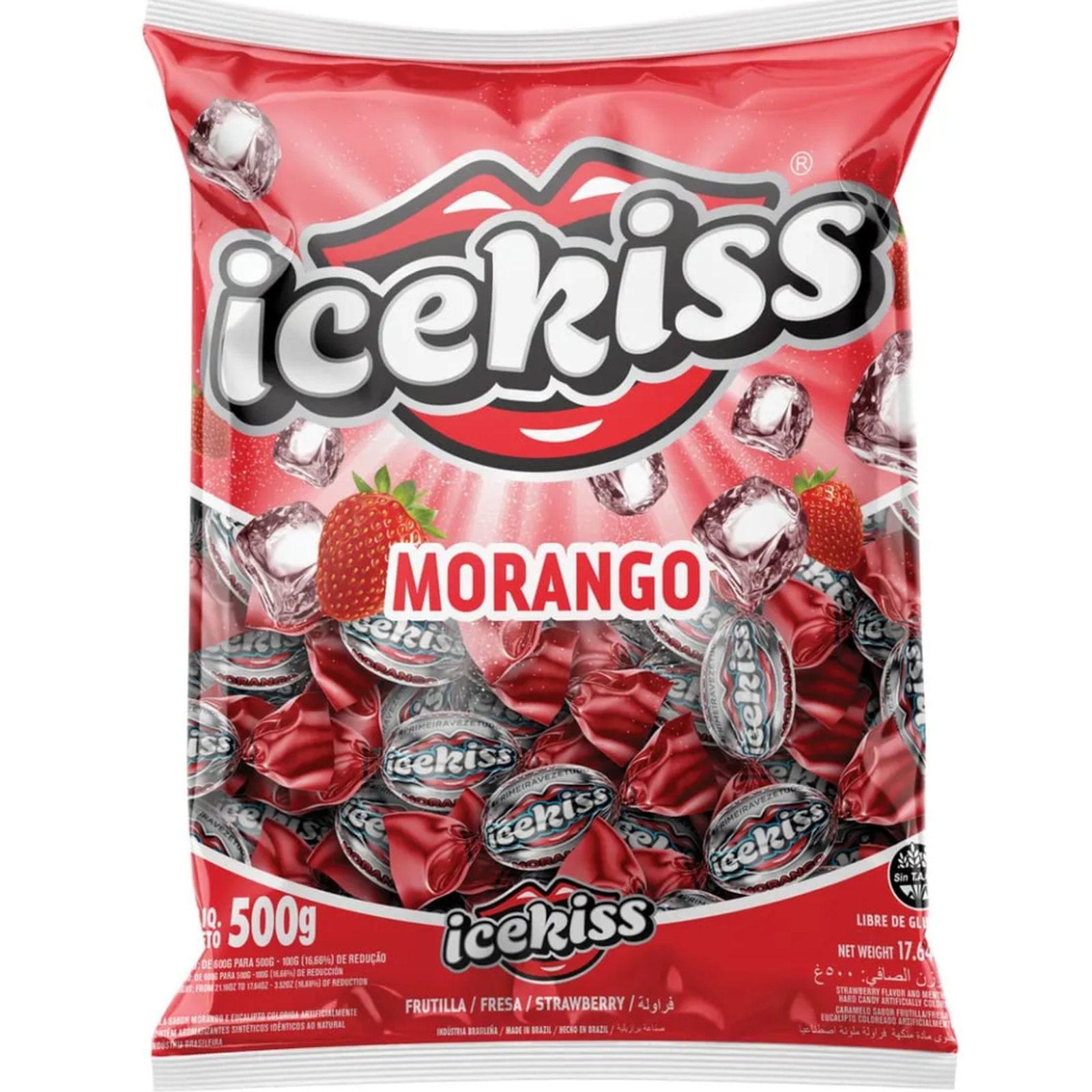 Bala icekiss 500gr morango