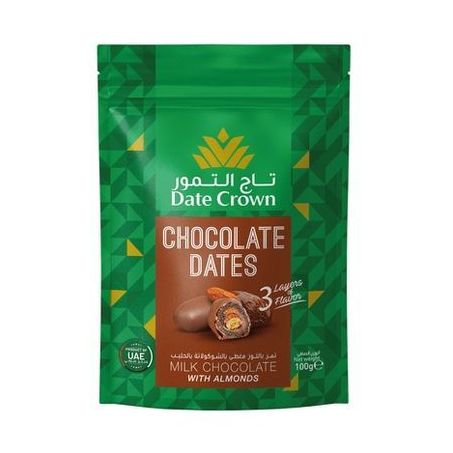 TÂMARA IMPORTADA DE DUBAI VITAO DATE CROWN CHOCOLATE AO LEITE PACOTE 100G