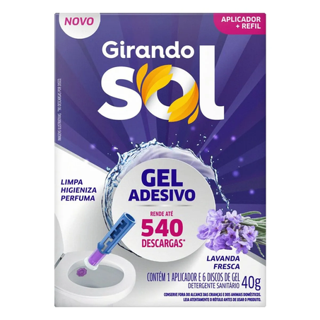 Gel adesivo girando sol refil lavanda fresca 40g*