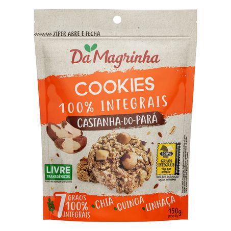 Biscoito cookie integral castanha-do-pará d amagrinha 7 grãos