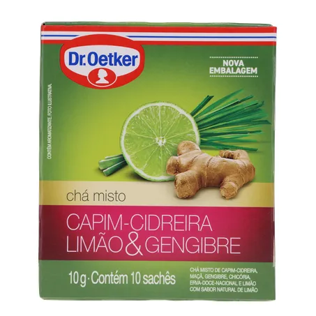 Chá Dr Oetker Cidreira e Limão/Gengibre C/10 Sachês