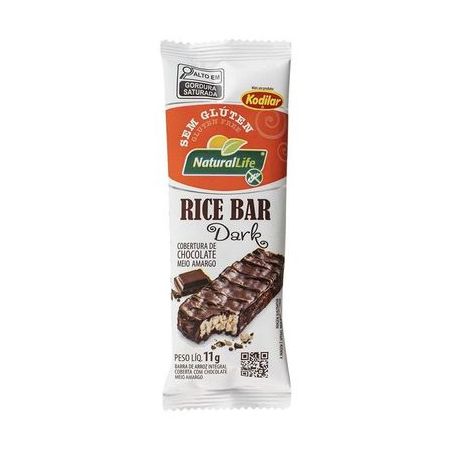 Rice Bar Dark Natural Life Sem Gluten 11g Cob Choc Meio Amargo