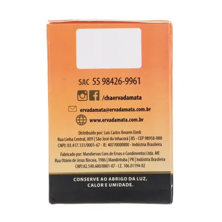 CHÁ ERVA DA MATA CAMOMILA COM LARANJA CAIXA C/10 SACHÊS 360-27