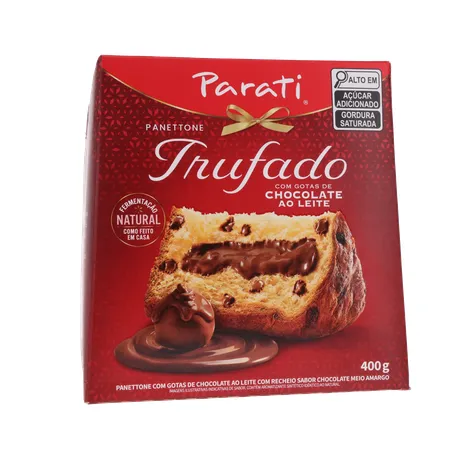 Panettone Parati Trufado com Gotas de Chocolate Ao Leite Caixa 400gr 360-35