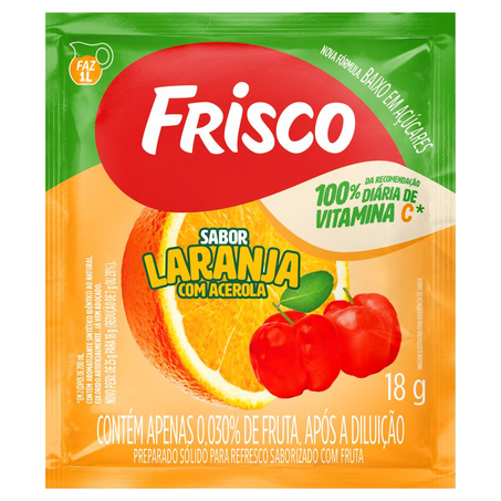 Refresco Frisco Laranja com Acerola Pacote com 18G