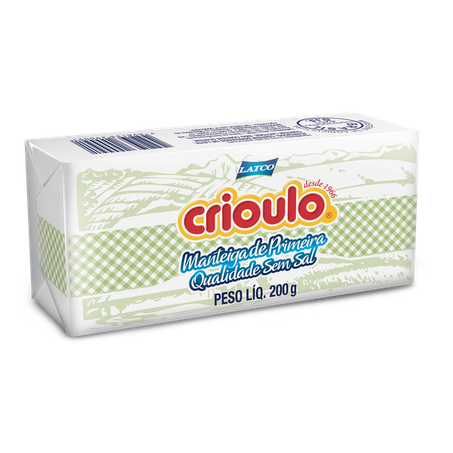 Manteiga crioulo s/ sal 200gr