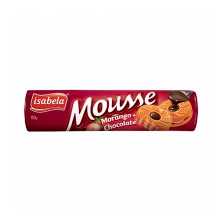 Biscoito isabela mousse morango e chocolate 130g