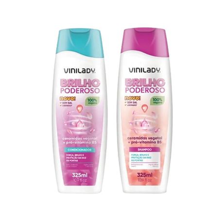Kit vini lady shampoo + condicionador brilho poderoso