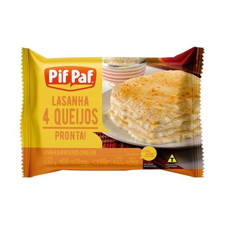 Lasanha Congelada Pif Paf 4 Queijos Embalagem 600G