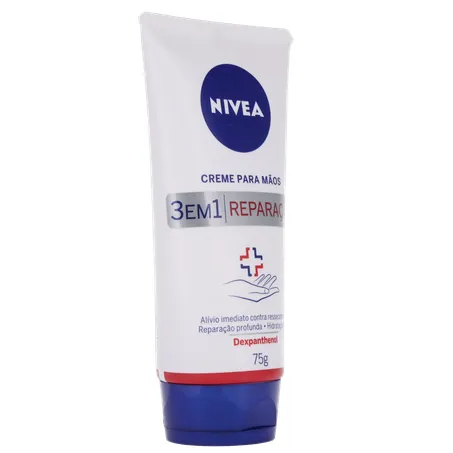 Creme hidratante nivea para mãos reparção 3 em 1 bisnaga 75g 360-32