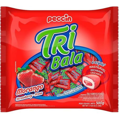 BALA 500G MORANGO TRIBALA