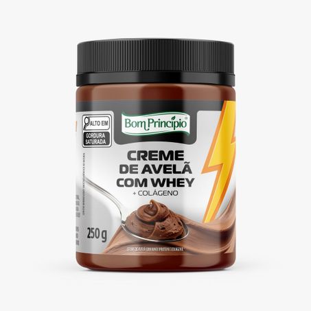 CREME DE AVELÃ COM WHEY + COLÁGENO BOM PRINCÍPIO POTE 250G
