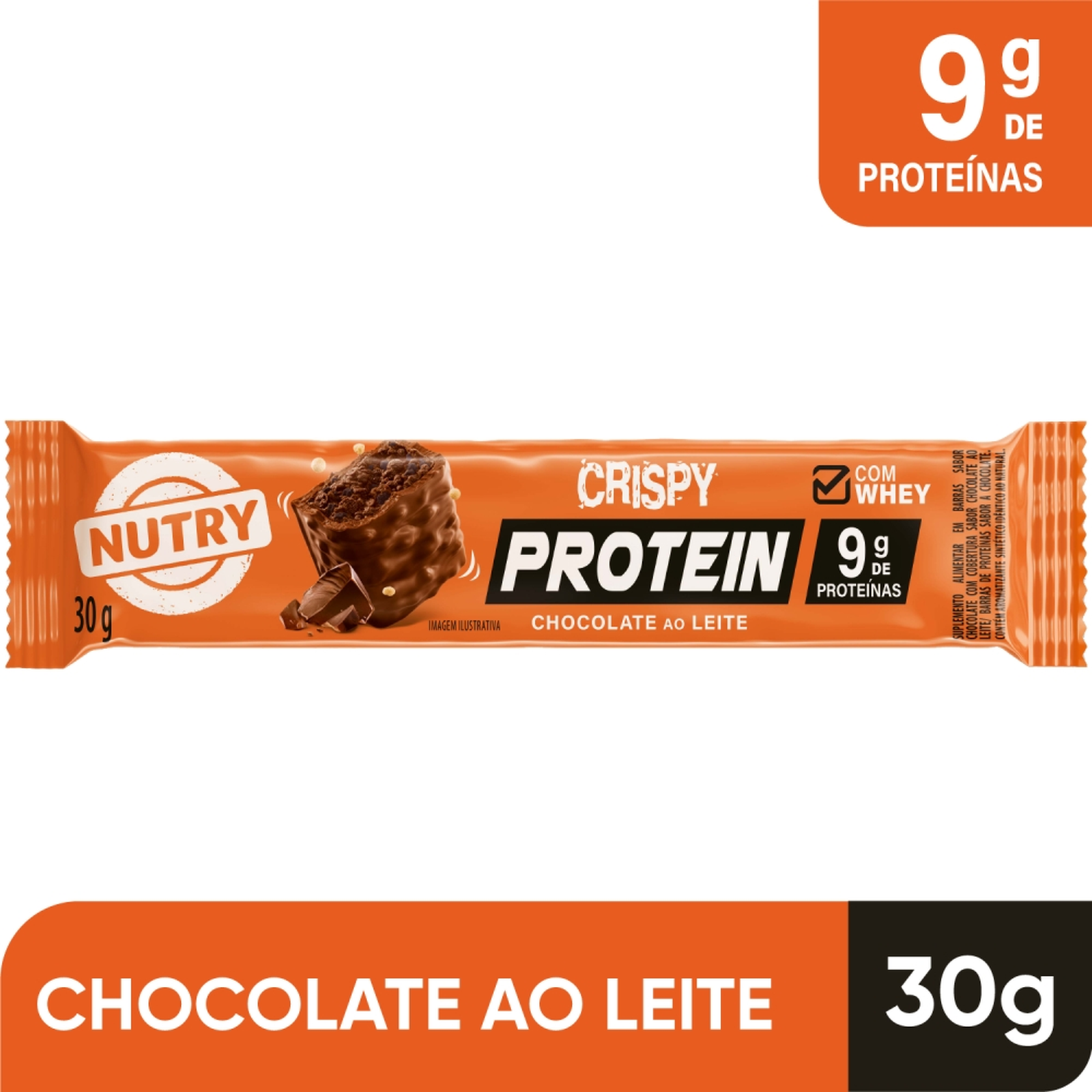 Barra de Proteína Chocolate Ao Leite Crispy Nutry 30g | Koch