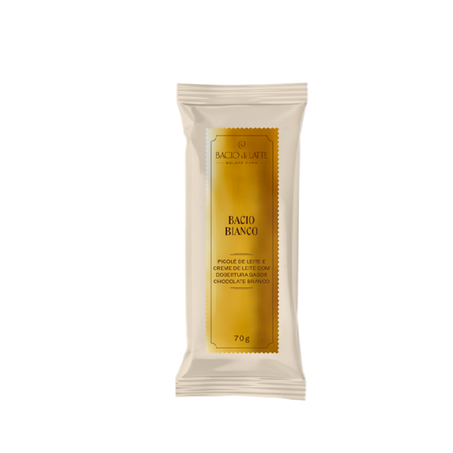 PICOLÉ BACCIO DE LATTE CREME DE LEITE COM COBERTURA DE CHOCOLATE BRANCO PACOTE 70G